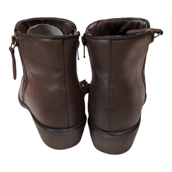 Hot Tomato brown women's booties zip sides 7.5 - Picture 3 of 6